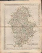 Staffordshire John Cary’s 1787 Antique Hand Coloured Map.