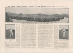 Cricket Test Match Eng. v Aus. the Oval 1902 Antique.