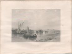 Chatham Kent Antique 1842 Steel Engraving.