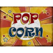 Popcorn Snack Fairground Large Metal Wall Art.