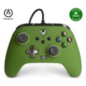 (7H) 5x Power A Xbox Enhanced Wired Controller. (3x Black, 2x Green) RRP £35.99.