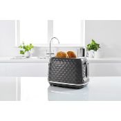 (7I) 2x 2 Slice Grey Textured Toaster. (Both Items New – 1x Slight Box Damage).