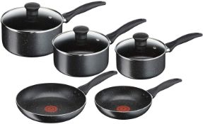 (6F) Lot RRP £85. 6x Tefal Items. 1X Tefal Origins Non-stick Stone effect 5pc Set (3x Mixed Size Sa