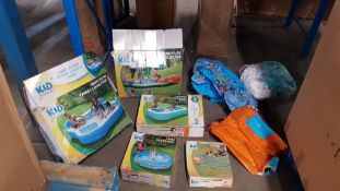 (6E) 8x Kid Connection Inflatable Items. To Include Swim Centre Family Lounge Pool. Dino Play Centr