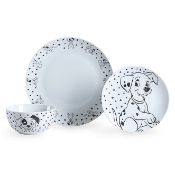 (6F) Dinner Set Lot – 44 Items. 1x Disney 101 Dalmatians 12 Piece RRP £35. 1x Porcelain Elephant 12