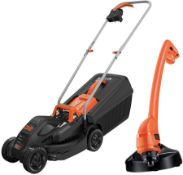 (7N) Lot RRP £197. 2x Items. 1x Black & Decker 32cm 1000W Corded Lawn Mower RRP £109.99. 1x Flymo P