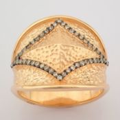 IDL Certificated 14K Rose/Pink Gold Brown Diamond Ring (Total 0.26 ct Stone)