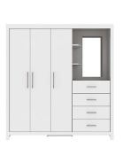 RRP £399. Dakota 3 Door 4 Drawer Combi Wardrobe White. (H180 x W168 x D51cm). IX606PS