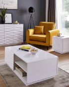 RRP £179. Saskia High Gloss 2 Door Wide TV Unit White. JG439PS.