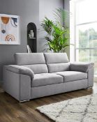 RRP £1399. Ripley 3 Seater Sofa with Adjustable Headrest Grey (H.90 x W.210 x D.95cm). IX847PS
