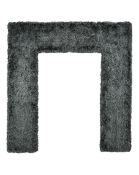 RRP £179. Indulgence Supersoft Shaggy Bed Frame Rug Grey For Double Bed (260x 265cm). YT434PS.