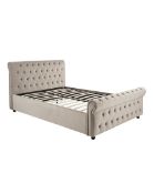 RRP £499. Kingston Velvet Bed Frame Kingsize Mink. (H.105 x W.158 x L.241cm). XO315PS