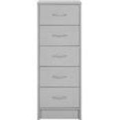 RRP £79. Darwen 5 Drawer Narrow Chest Grey. (YL069)