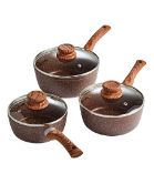 Lot RRP £87. 2x Items. 1X Anti-Scratch Stone Three Piece Pan Set RRP £45 (WU875PS). 1x Artificial