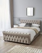 RRP £629. Kingston Velvet Bed Quilted Mattress Mink. (H.105 x W.158 x L.241cm). XO328PS