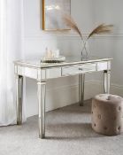 RRP £319. Isabella Assembled Mirrored Dressing Table. (H77 x W122 x D56cm). IX129PS.