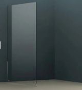 RRP £624. Wet Room Screen with Ceiling Bar 2000 x 1200mm – Black. 562013