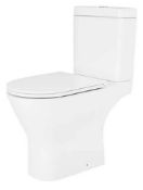 RRP £324. Falcon White Rimless Open Back Close Coupled Toilet. SKU: 562204. Damaged Lid.