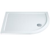 900 x 760 RH Offset Quadrant Shower Tray. Stone Resin. Low Profile.