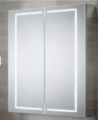 RRP £420. Castor Double Door LED Mirror Cabinet 600x700mm. SKU: 555875.