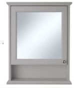 RRP £224. Savoy Bathroom Mirror Cabinet With Shelf - Gun Metal Grey. SKU: 531586