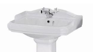 RRP £170. Legend Traditional Ceramic Basin. Width: 580mm. Depth: 470mm (All Approx). Appears Perfec