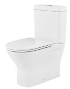 RRP £325. Falcon White Rimless Back To Wall Close Coupled Toilet. All Appears New, Unused And Compl