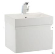 RRP £300. Mino 600mm Basin & Wall Mounted Vanity Unit - White Gloss. Includes Polymarble Basin. SKU