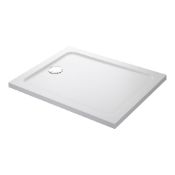 RRP £303. Mira Flight Low Rectangular Shower Tray 1400 x 900mm. With Chrome Waste Kit.