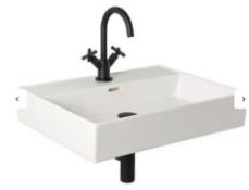 RRP £200. Noir White Veneto Basin – 600mm. SKU: 536887. Basin Only.