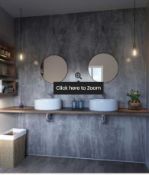 RRP £350. Showerwall Square Edge MDF Shower Panel 900mm Wide x 2440mm High - Washed Charcoal. Appea