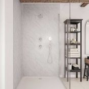 RRP £300. Showerwall Square Edge MDF Shower Panel 900mm Wide x 2440mm High – Apollo Marble. Appears