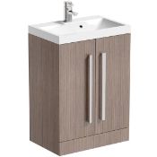 RRP £195. Orchard Wye walnut floorstanding vanity unit. 600mm. Product code: ARWAFL600. Appears New