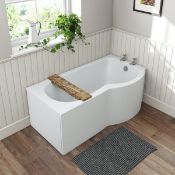 Rrp £209. Orchard P shaped right handed shower bath With Cut To Length Front Bath Panel. Product co