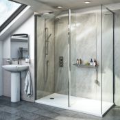 RRP £295. Mode 800mm x 8mm Wet Room walk in shower enclosure panel (1 main panel)