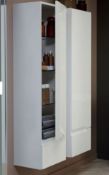 RRP £280. Vermont Tall Wall Mounted Storage Unit - Left Hand - Gloss White. SKU: 531948. 1800 x 400