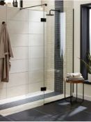 RRP £445. Wet Room Screen & Pivot Screen 900/350 x 2000mm – Black. SKU: 561607. Appears Brand New S