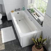 RRP £269. Kirke 1700 x 700mm Anti Slip Single Ended Bath With Chrome Grips. Appears New Unused.