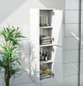 RRP £349. Mode Carter white tall wall hung cabinet 1200 x 375mm Product code: PURWH004.