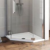 RRP £249. Orchard Pentagonal stone shower tray 900 x 900. Manufactured in acrylic capped stone resi