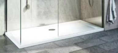 RRP £425. Huge 1800 x 800mm Walk In Stone Resin Shower Tray. Appears New, unused With Film Wrap.