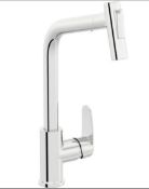 RRP £175. Schon Tresco chrome single lever kitchen mixer tap with pull out head. Product code: KCHT