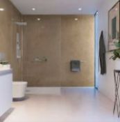 RRP £260. 2400 x 900mm Cappuccino Marble ShowerWall Panel. Appears New, unopened.