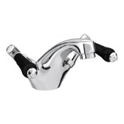 RRP £75. Lancaster Black Traditional Mono Basin Mixer Tap.