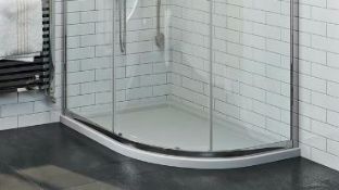 RRP £245. 900 x 760mm Quadrant Shower Tray. Appears New unused. With Factory Film