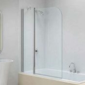 RRP £199. 900 x 1440 x 6mm Double Hinged Bath Shower screen. Appears New unused.