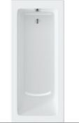 RRP £249. Kensington Orchard Square edge single ended straight bath 1700 x 700. 4mm acrylic straigh
