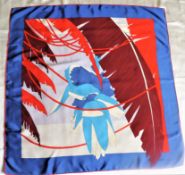 Vintage Madame Gres Paris Silk Scarf Signed Circa 1970's