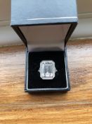 Impressive Octagon Cubic Zirconia Cluster Ring made in Silver.
