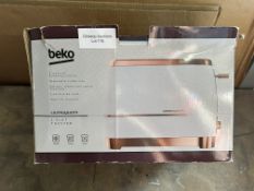 Beko White & Rose Gold Cosmopolis 2 Slot Toaster. RRP £39.95 Grade U